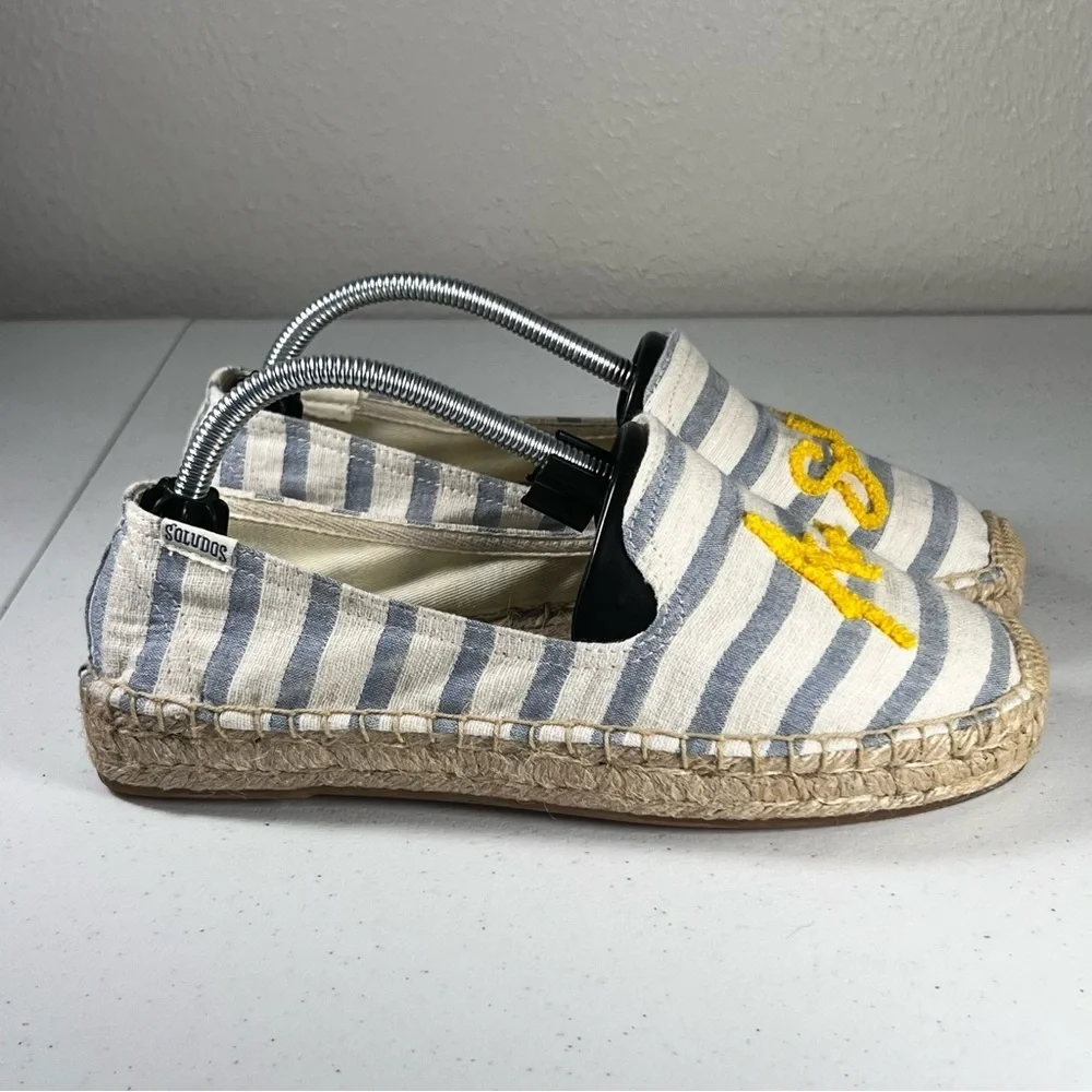 Soludos x Le Meridien Shoes Au Solei Espadrilles Slip-On Size 6.5 Blue Yellow